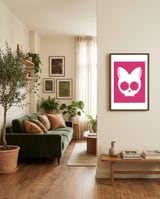 Skull Cat Pink framed in a grounding room thumbnail