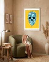 Skull Ballon Yellow framed in a tender room thumbnail