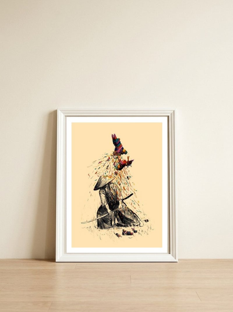 Target Practice — framed, leaning against the wall