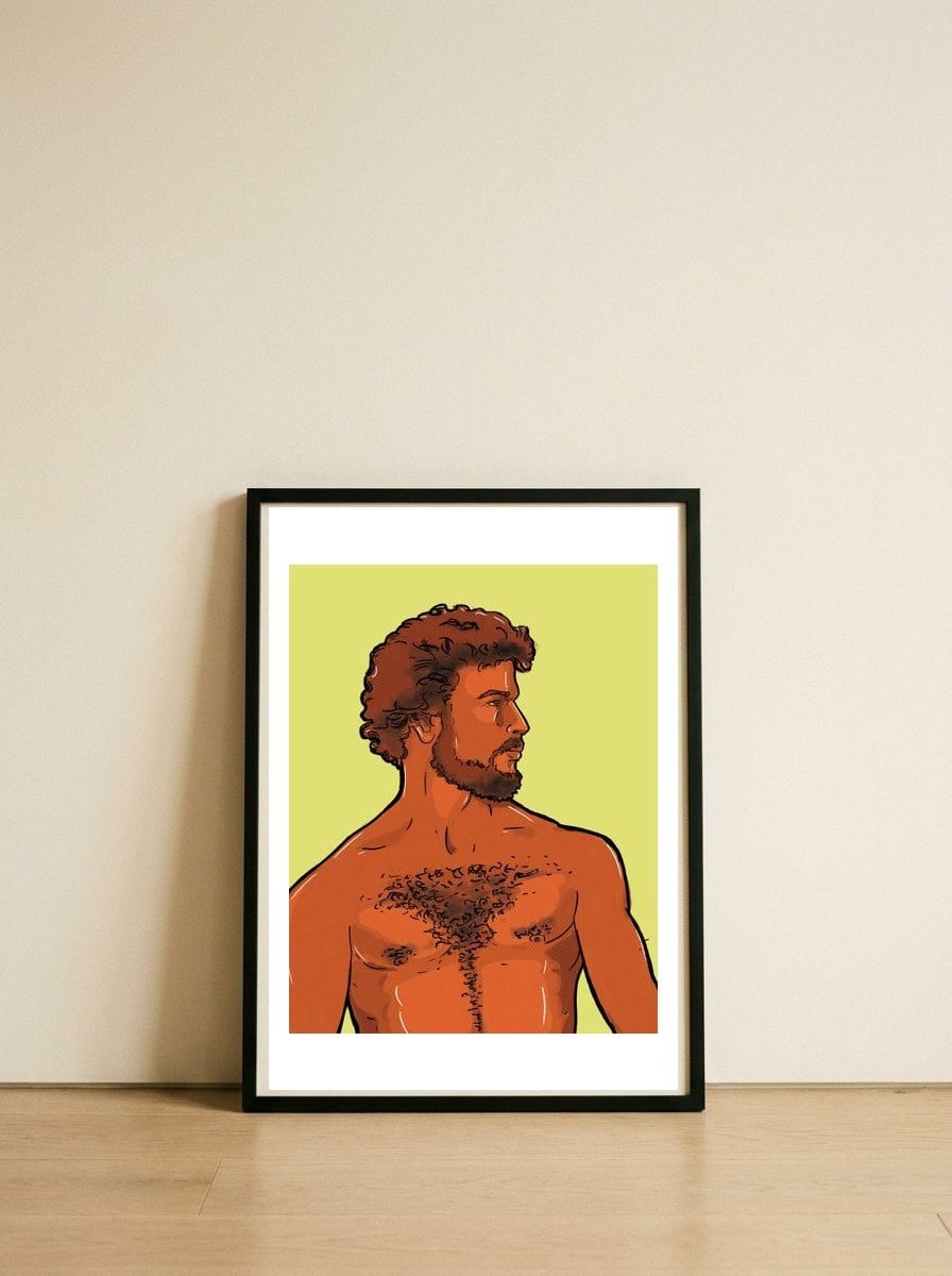 Frank — framed, leaning against the wall