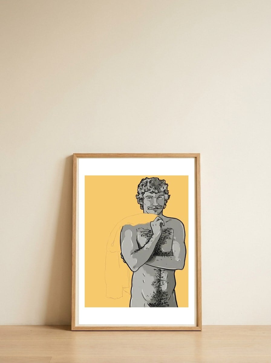 Erik — framed, leaning against the wall
