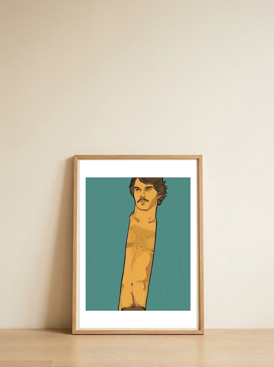 Al — framed, leaning against the wall