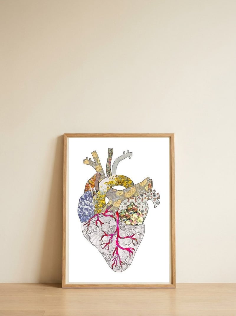 My Heart Is Real — framed, leaning against the wall