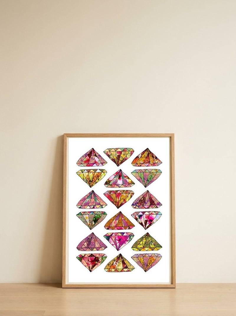These Diamonds Are Forever — framed, leaning against the wall