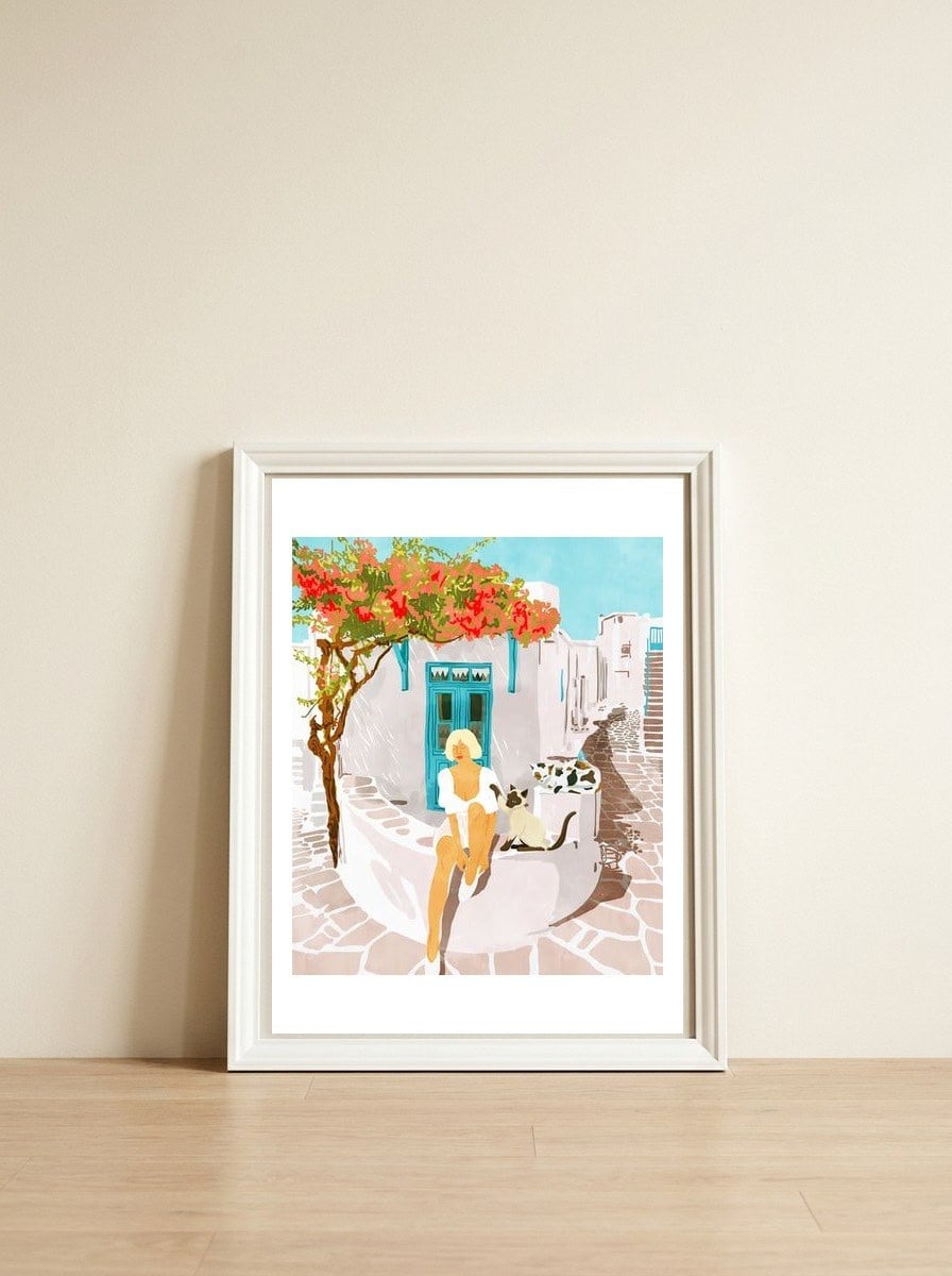 Greek Vacay — framed, leaning against the wall