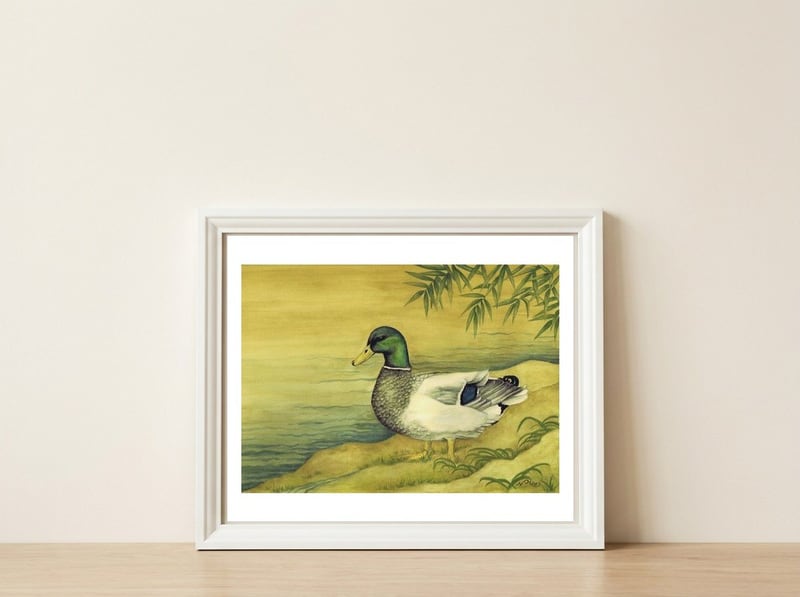 Mallard — framed, leaning against the wall