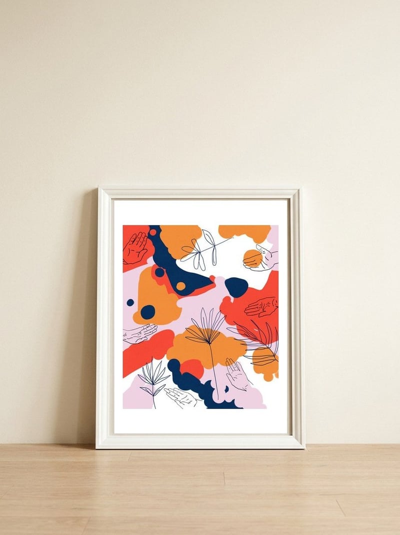 Creation — framed, leaning against the wall