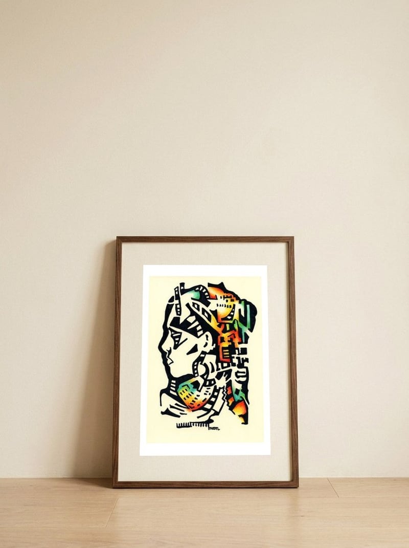 Mohawk — framed, leaning against the wall