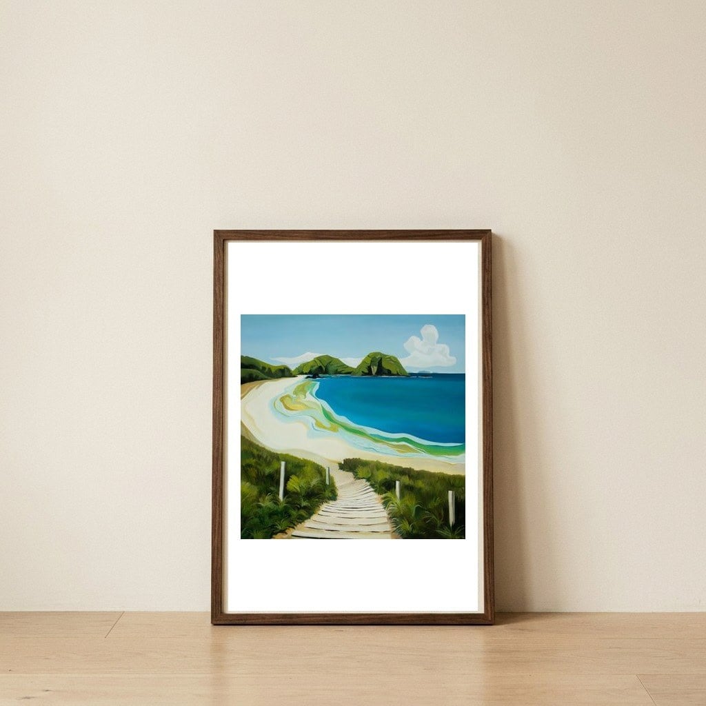2545 Matapouri Beach TEST — framed, leaning against the wall