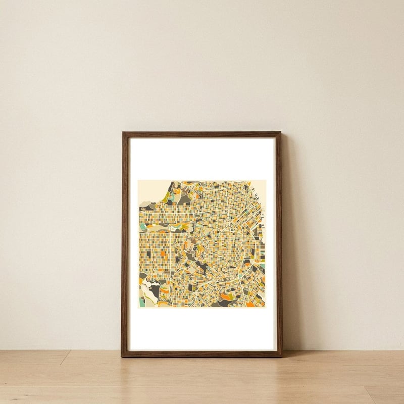 856 San Francisco Map TEST — framed, leaning against the wall