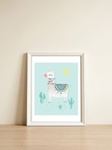 Sunshine Llama — framed, leaning against the wall thumbnail