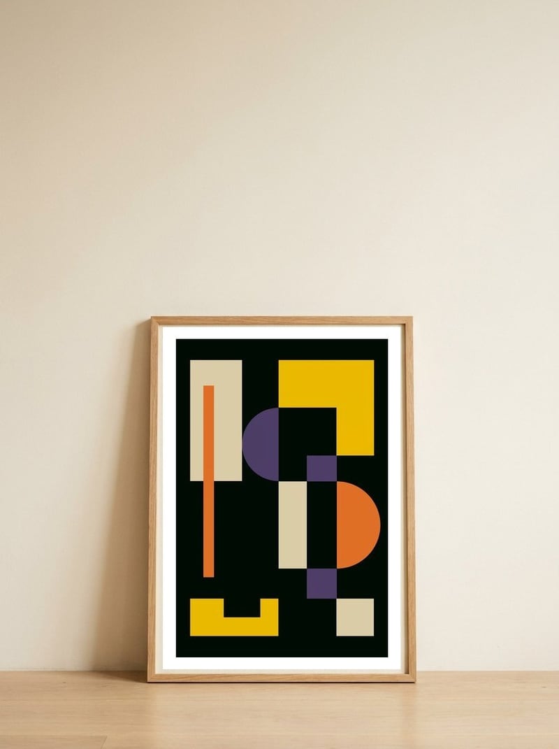 About Black 2 — framed, leaning against the wall