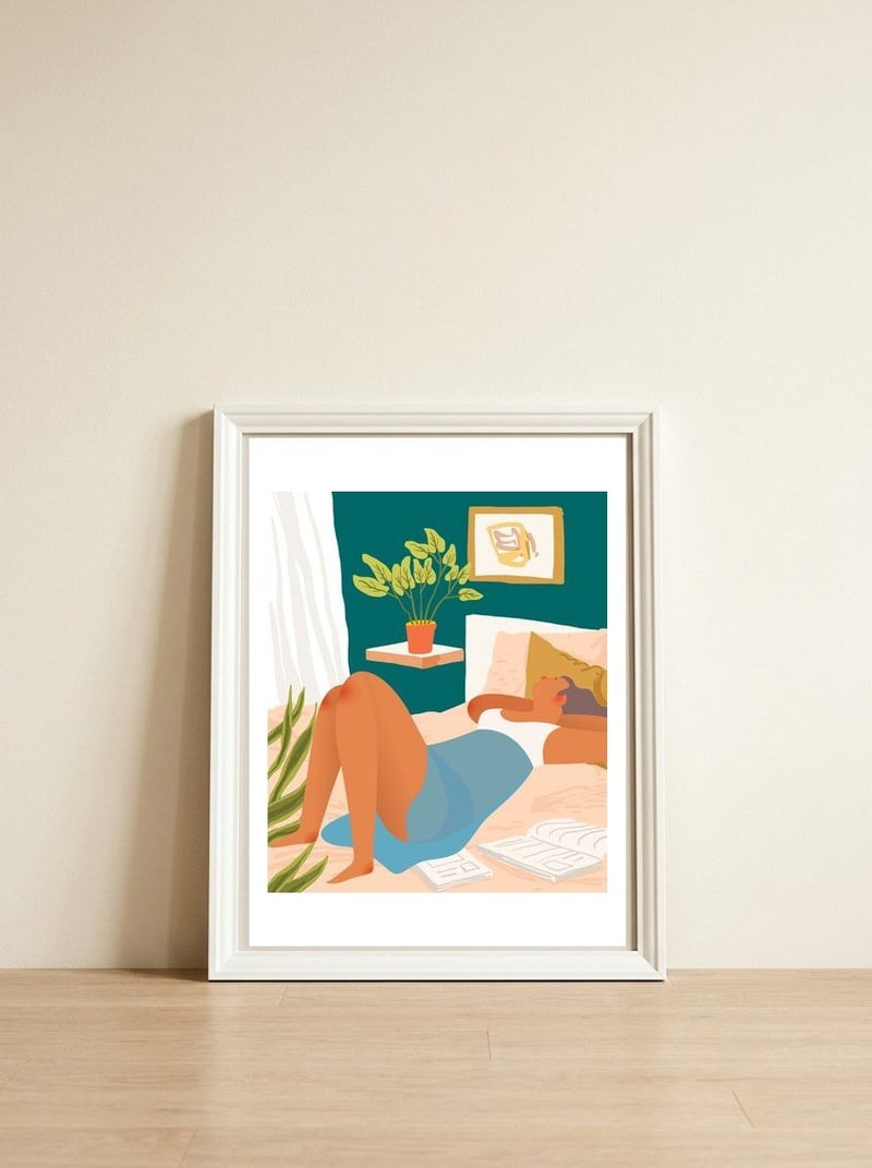 Not Today III — framed, leaning against the wall