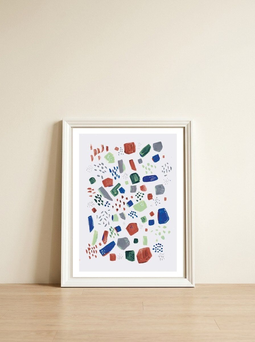 Terrazzo — framed, leaning against the wall