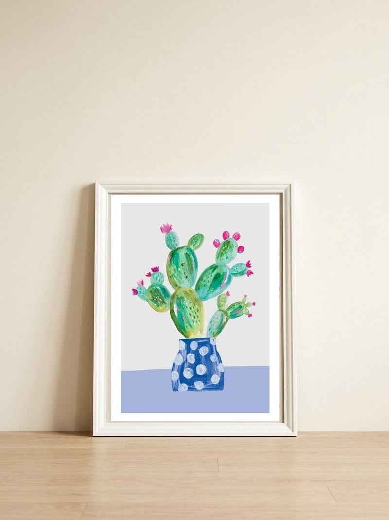 Prickly Pear — framed, leaning against the wall
