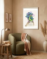 Bluehatcatbright framed in a tender room thumbnail