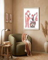 Flamingo framed in a tender room thumbnail