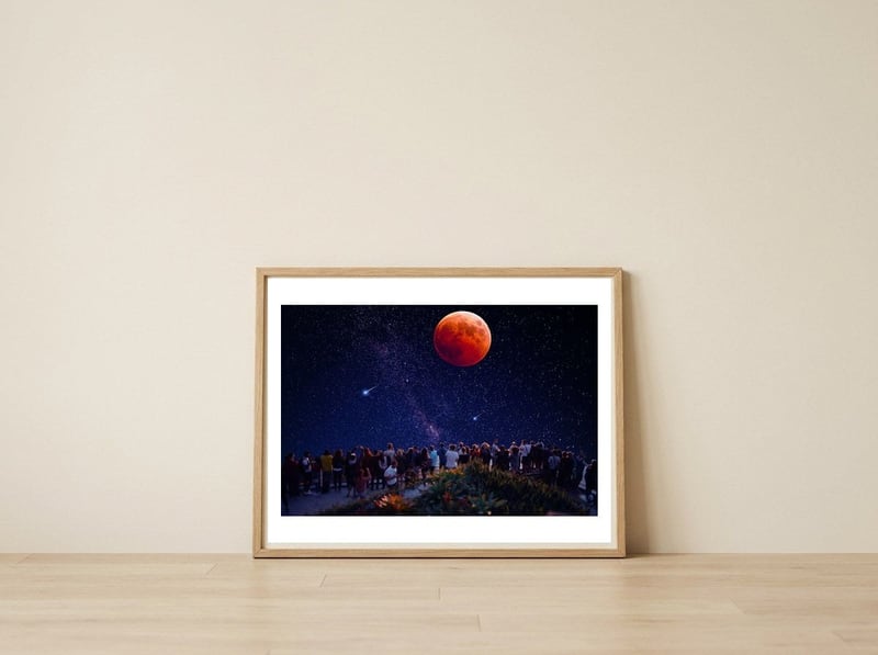 Crow see Planet — framed, leaning against the wall