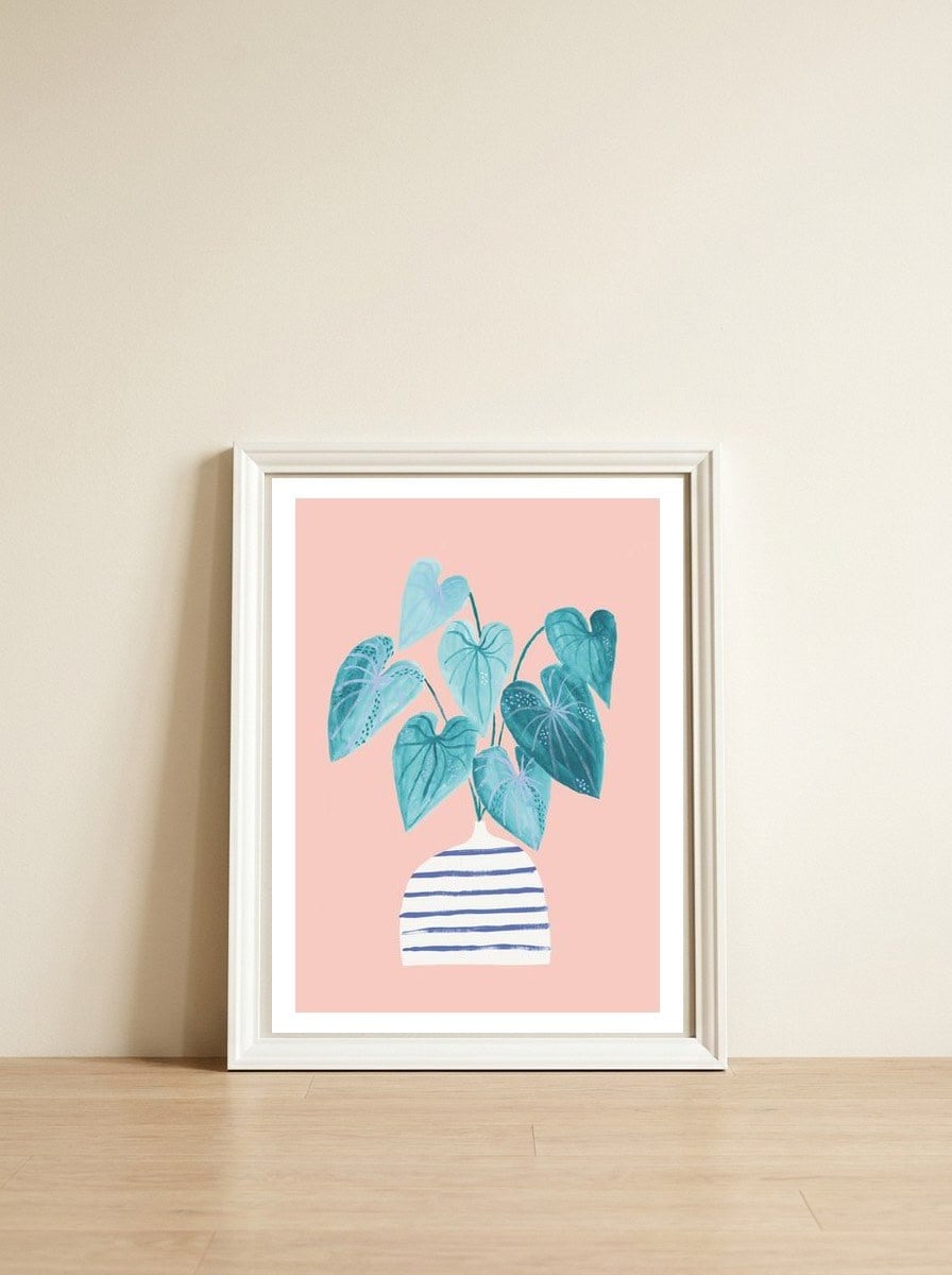 Minimal Houseplant — framed, leaning against the wall