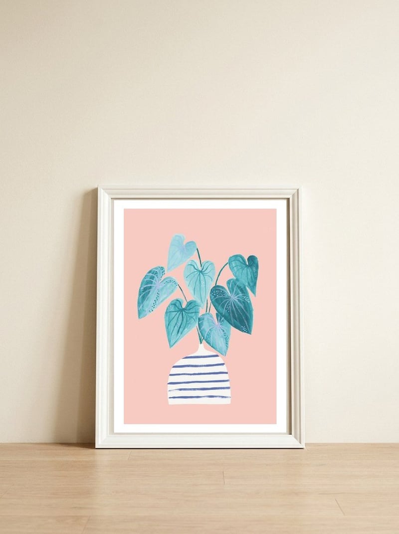 Minimal Houseplant — framed, leaning against the wall