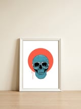 Blue Skull II — framed, leaning against the wall thumbnail