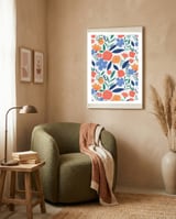 floral pattern framed in a tender room thumbnail