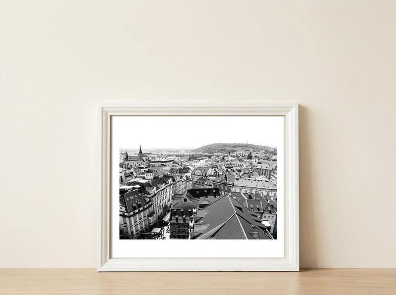 Prague Rooftops  — framed, leaning against the wall