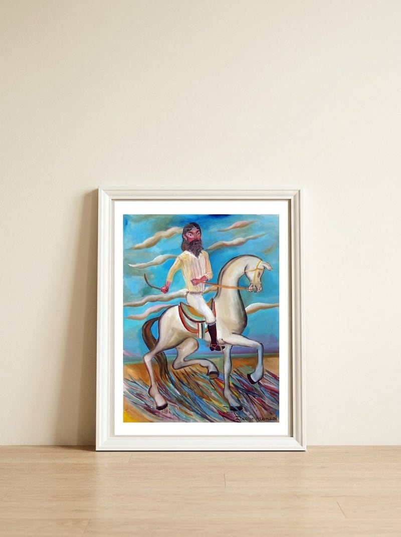 Gaucho — framed, leaning against the wall