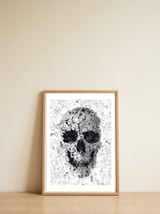 Doodle Skull — framed, leaning against the wall thumbnail