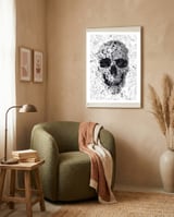 Doodle Skull framed in a tender room thumbnail