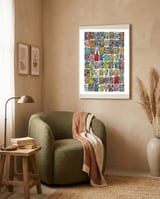 Graffitis framed in a tender room thumbnail