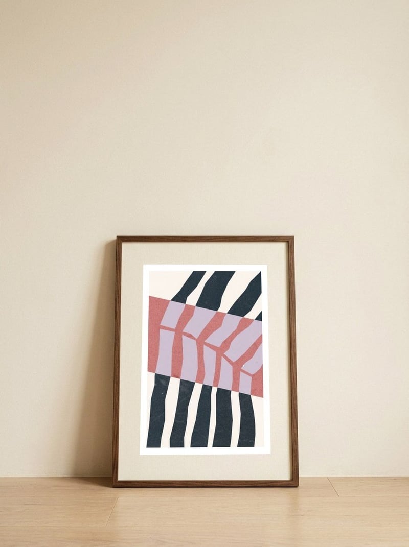Papercuts I — framed, leaning against the wall