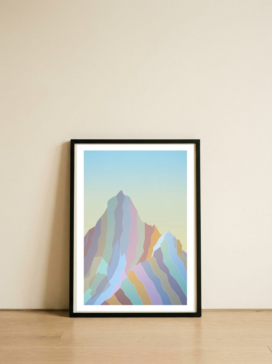 Mountains 2 — framed, leaning against the wall