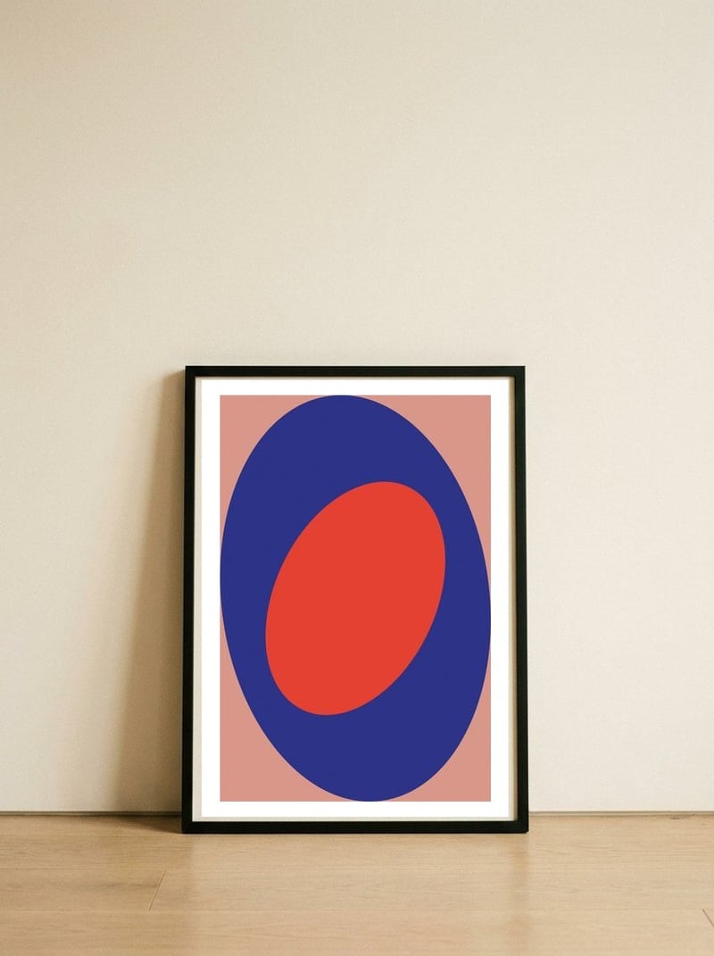 Minimal Geometry No 11 — framed, leaning against the wall