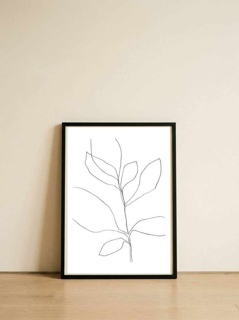 Seven Leaf Plant — framed, leaning against the wall