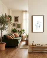 Blue Hosta framed in a grounding room thumbnail
