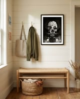 Room Skull Bw framed in a relaxed room thumbnail