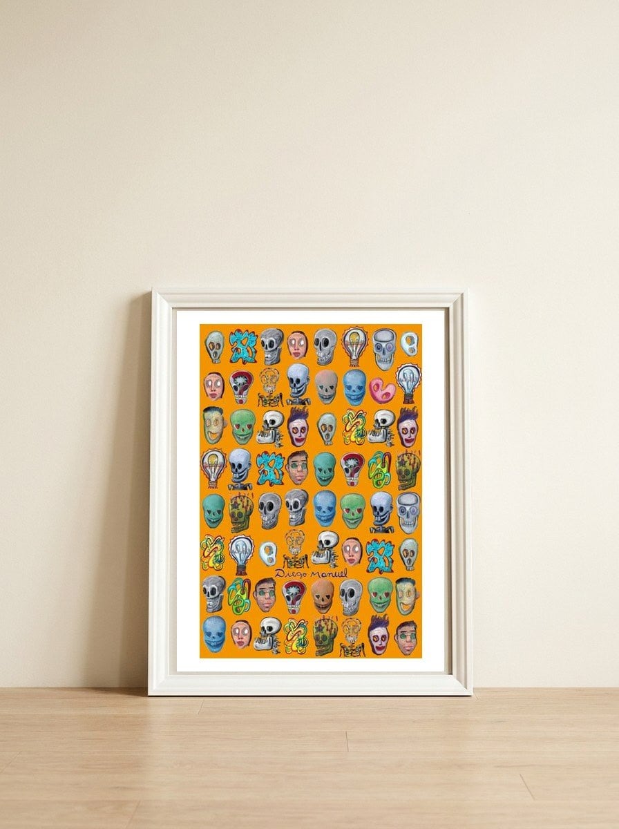 Calaveras 2 — framed, leaning against the wall