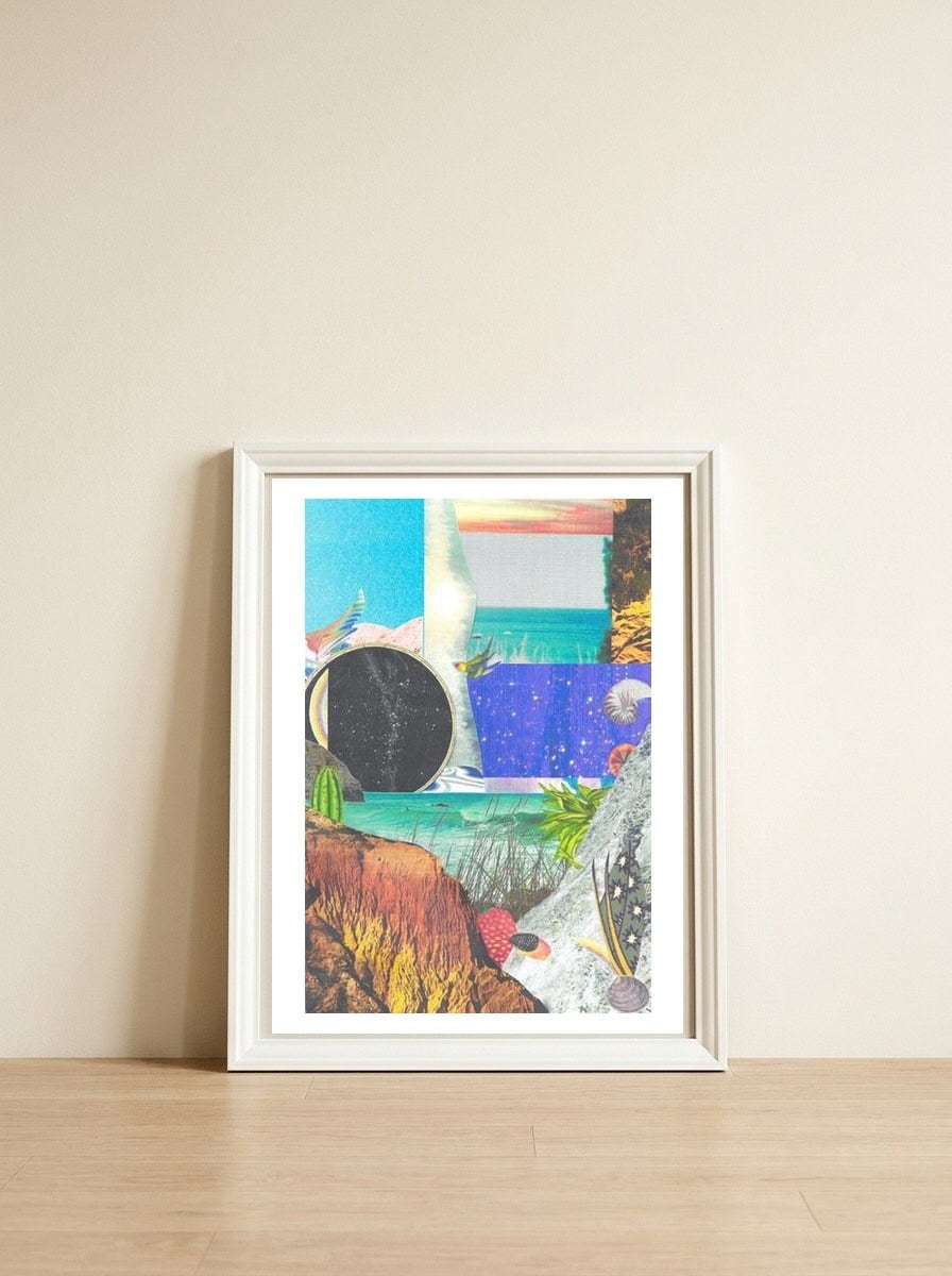 Ocean Space — framed, leaning against the wall