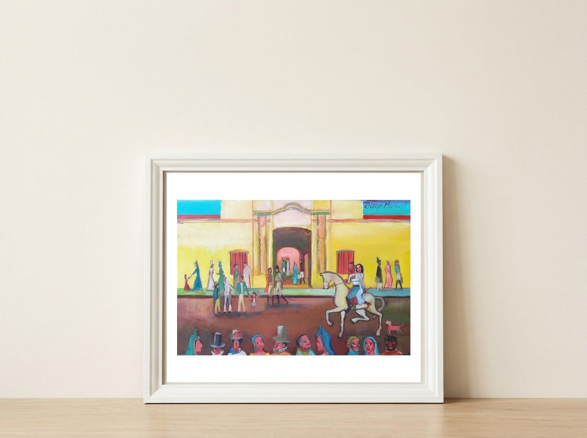 9 De Julio — framed, leaning against the wall