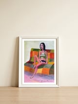 Chica En El Futon — framed, leaning against the wall thumbnail