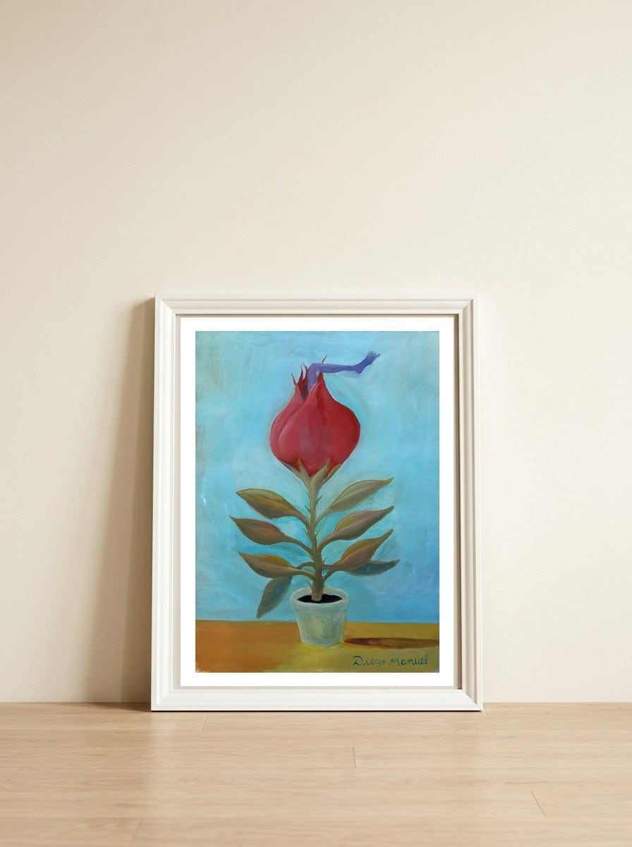 Flor Carnivora — framed, leaning against the wall