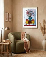 Flores Ojos Bocas 2 framed in a tender room thumbnail