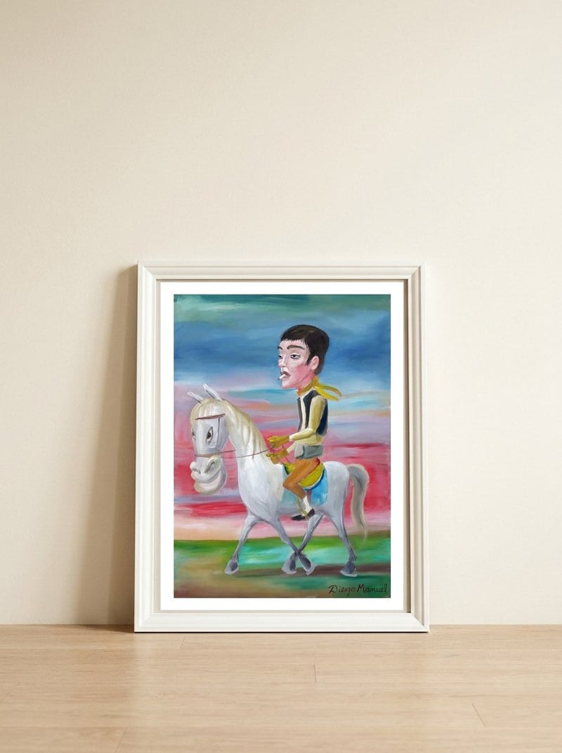 Gaucho — framed, leaning against the wall