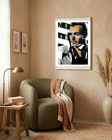 Tamara De Lempicka's Portrait Of Count Vettor Marcello & Sean Connery In James Bond With framed in a tender room thumbnail