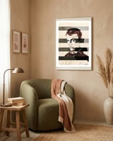 Egon Schiele's Self Portrait & Anthony Perkins framed in a tender room thumbnail