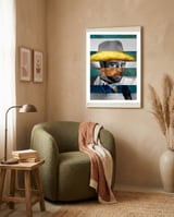 Van Gogh's Self Portrait With Straw Hat & John Wayne framed in a tender room thumbnail