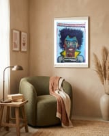 Jimi Hendrix 5 framed in a tender room thumbnail