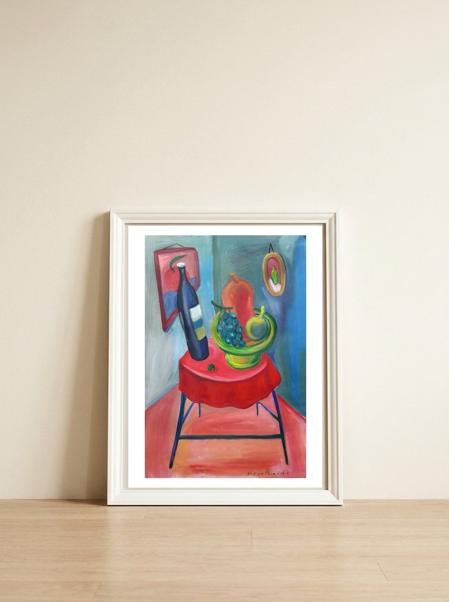 Mesa Roja — framed, leaning against the wall
