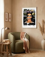 Frida's Self Portrait With Thorn Necklace & Amy Winehouse framed in a tender room thumbnail